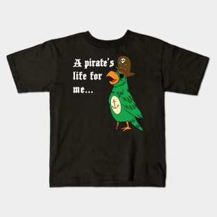 Pirate Parrot with Eye Patch and Wooden Leg Kids T-Shirt